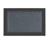 Relaxdays Felpudo de Polipropileno, Zigzag, Resistente a la Intemperie, Antideslizante, Interior y Exterior, Gris
