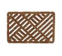 Relaxdays Felpudo de Rejilla, 40x60cm, Alfombrilla Entrada, Coco y Metal, Interior, Resistente a la Intemperie, Natural