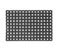 Relaxdays Felpudo Entrada, Alfombrilla Antideslizante 40 x 60 cm, Alfombra Rectangular de Goma, Resistente Lluvia, Negro