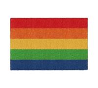 Relaxdays Felpudo Entrada Coco, Arcoíris, 60x40 cm, Alfombrilla Puerta Antideslizante, Interior y Exterior, Multicolor, 60 x 40 cm