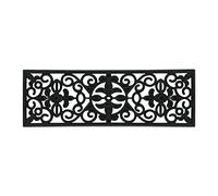 Relaxdays Felpudo Estrecho Goma, Alfombra Escalera, Rectangular, Antideslizante, Peldaños y Entrada Casa, 75x25cm, Negro, Caucho, 1 Pieza