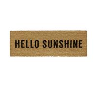 Relaxdays Felpudo estrecho HELLO SUNSHINE marrón claro,negro