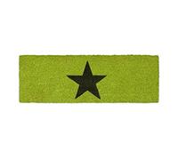 Relaxdays Narrow Doormat Star Felpudo Estrella para la Entrada, 1.5 x 75 x 25 cm, Fibra de Coco y PVC, Antideslizante, Color Verde, 1,5 x 75 x 25 cm