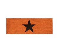 Relaxdays - Felpudo Estrella para la Entrada, 1.5 x 75 x 25 cm, Fibra de Coco y PVC, Antideslizante, Color Naranja