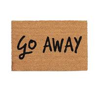 Relaxdays Felpudo Exterior Antideslizante «Go Away», Fibra de Coco-PVC, Marrón-Negro, 40 x 60 cm