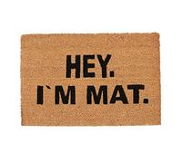 Relaxdays Felpudo Exterior Antideslizante «I'm Mat», Fibra de Coco-PVC, Marrón-Negro, 40 x 60 cm