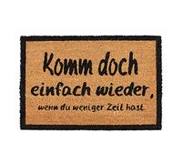 Relaxdays Felpudo de coco KOMM WIEDER marrón claro,negro