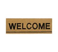 Relaxdays Felpudo Extra Largo de Coco, Mensaje Welcome, Tapete Puerta, Alfombra Entrada, 40 x 120 cm, Color Natural