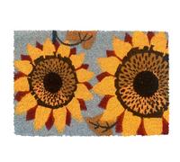 Relaxdays Felpudo Fibra Coco 60x40 cm, Motivos Vegetales, Antideslizante (Base PVC), Apto Interior/Exterior, Colores