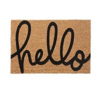 Relaxdays Felpudo fibras de coco "Hello" beige,negro