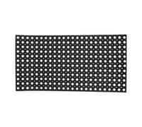 Relaxdays Felpudo Goma, 100 x 50 cm, Alfombrilla Caucho Antideslizante, Resistente a la Intemperie, con Tacos, Negro