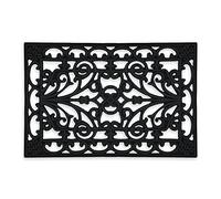 Relaxdays Paillasson Caoutchouc Felpudo Goma, 40 x 60 cm, Alfombra para la Entrada de Casa, Antideslizante, Resistente a la Intemperie, Negro, Caucho, 1 Pieza