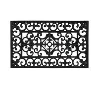 Relaxdays Fußmatte Gummi 45x75 cm Felpudo Goma, 75x45 cm, Resistente a Intemperie, Antideslizante, Alfombra Exterior e Interior, Tapete, Negro, Caucho, 1 Pieza