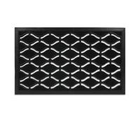 Relaxdays Felpudo Goma, 45x75 cm, Resistente Intemperie, Antideslizante, Alfombra Rejilla de Interior y Exterior, Negro