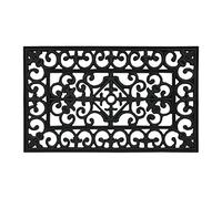 Relaxdays Fußmatte Gummi 45x75 cm Felpudo Goma, 75x45 cm, Resistente a Intemperie, Antideslizante, Alfombra Exterior e Interior, Tapete, Negro, Caucho, 1 Pieza