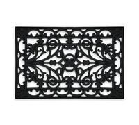 Relaxdays Paillasson Caoutchouc Felpudo Goma, 40 x 60 cm, Alfombra para la Entrada de Casa, Antideslizante, Resistente a la Intemperie, Negro, Caucho, 1 Pieza
