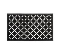 Relaxdays Felpudo Rectangular Decorativo para la Entrada, 0.5 x 75 x 45 cm, Hecho de Caucho/Goma, Antideslizante, Negro