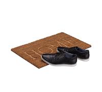 Relaxdays Felpudo Home Coco, 1,5 x 60 x 40 cm, Antideslizante, para Interiores y Exteriores, Fibra de Coco, PVC, Natural