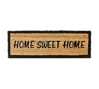 Relaxdays Fußmatte Felpudo Sweet Home, Alfombrilla Entrada de Coco y PVC, Alfombra 75 x 25 cm Antideslizante, Color Natural, 60 x 120 cm