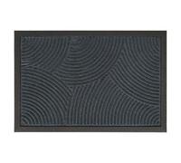 Relaxdays Felpudo Polipropileno, Relieve Ondulado, Resistente Intemperie, Antideslizante, Interior/Exterior, Gris