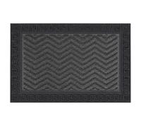 Relaxdays Felpudo Polipropileno, Zigzag, Negro