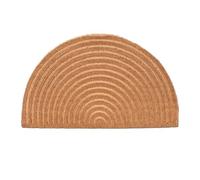 Relaxdays Felpudo Semicircular, Alfombrilla Entrada, Coco y Goma, Medialuna, Arcoíris, 75x45 cm, Antideslizante, Natural