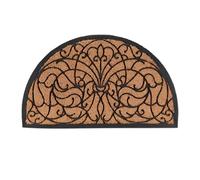 Relaxdays Felpudo Semicircular, Alfombrilla Entrada, Coco y Goma, Medialuna, Elegante, 100x60cm, Antideslizante, Natural