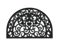 Relaxdays Halbrunde Fußmatte aus Gummi Felpudo Goma, 60 x 40 cm, Resistente Intemperie, Antideslizante, Alfombra para Entrada de casa, Moqueta, Negro, Caucho, 1 Pieza