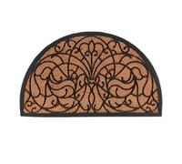 Relaxdays Felpudo semicircular elegante marrón claro,negro