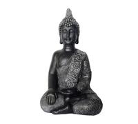 Relaxdays Figura Buda 45 cm negro,plata