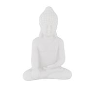 Relaxdays Figura de buda sentado de 17 cm blanco