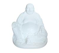 Relaxdays Figura de Buda risueño, 45 cm blanco