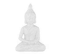 Relaxdays Figura de Buda de color blanco 18 cm blanco