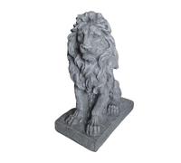 Relaxdays Figura de león con Base, 38 x 17 x 27 cm (Al x An x F), Gris | Poliresina, resistente a UV e intemperie