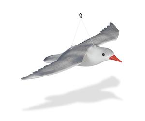 Relaxdays Figura gaviota espantapájaros colgante blanco,gris