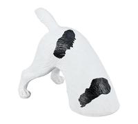 Relaxdays Figura Jardín Perro Cavando, Estatua Terrier Cavando, 23 x 28 x 17 cm, Polirresina, Exteriores, Negro y Blanco