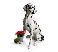 Relaxdays Figura perro XXL para jardín, resistente blanco,negro