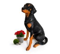 Relaxdays Figura perro XXL resina jardín marrón,negro
