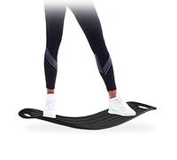 Relaxdays Fitness Tabla Equilibrio, Plástico, Negro, 9 x 65 x 28 cm, hasta 150 kg