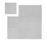 Relaxdays Flauschiger Puzzleteppich im 9er Set Alfombra Puzle Mullida, 9 Piezas, Suelo Goma para Salón, 30x30 cm, Esterilla de Yoga, Poliéster y EVA, Gris