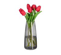 Relaxdays Florero de cristal moderno gris