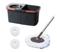 Relaxdays fregona con Cubo apilable de 14L, 25,5x26x48,5 cm, Gris