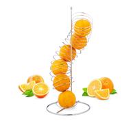 Relaxdays Frutero de Cocina Moderno en Espiral, hasta 7 Naranjas o Manzanas, Metal, 48 x 21 x 21 cm, Plateado