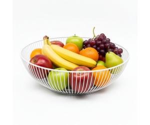 Relaxdays Frutero metálico blanco