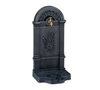 Relaxdays Fuente de Agua, Estilo Antiguo, Diseño Serpiente, Decoración Jardín, Terraza, Grifo, 82,5x39x33 cm, Gris