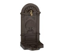 Relaxdays Fuente de Agua, Estilo Antiguo, Nostálgico, Decoración Jardín, Terraza, Grifo, 82,5x39x32 cm, de Pie, Marrón