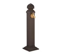 Relaxdays Fuente de Pie Vintage, con Grifo, Antigua, 81 x 21 x 24,5 cm, Bebedero Decorativo para Jardín, Terraza, Marrón, 20% Hierro 40% Aluminio, 81x21x24,5 cm