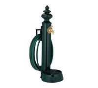 Relaxdays Fuente de Pie Vintage, Grifo y Lavabo, 87 x 26 x 43 cm, Bebedero Antiguo para Jardín, Soporte Manguera, Verde