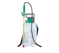 Relaxdays Fumigadora Pulverizador 5 litros, A presión, Rociador Jardín, Manguera y Lanza, 3 Bar, 44cm, Plástico, Blanco