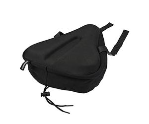 Relaxdays Funda de Sillín Suave para Bici, Acolchada, Confortable, Cubresillín de Gel, Impermeable, Mujer, Hombre, Negro